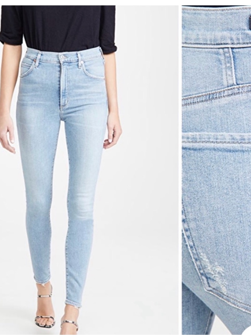 Citizens of Humanity Light Wash Slim Straight Jeans - Light Blue